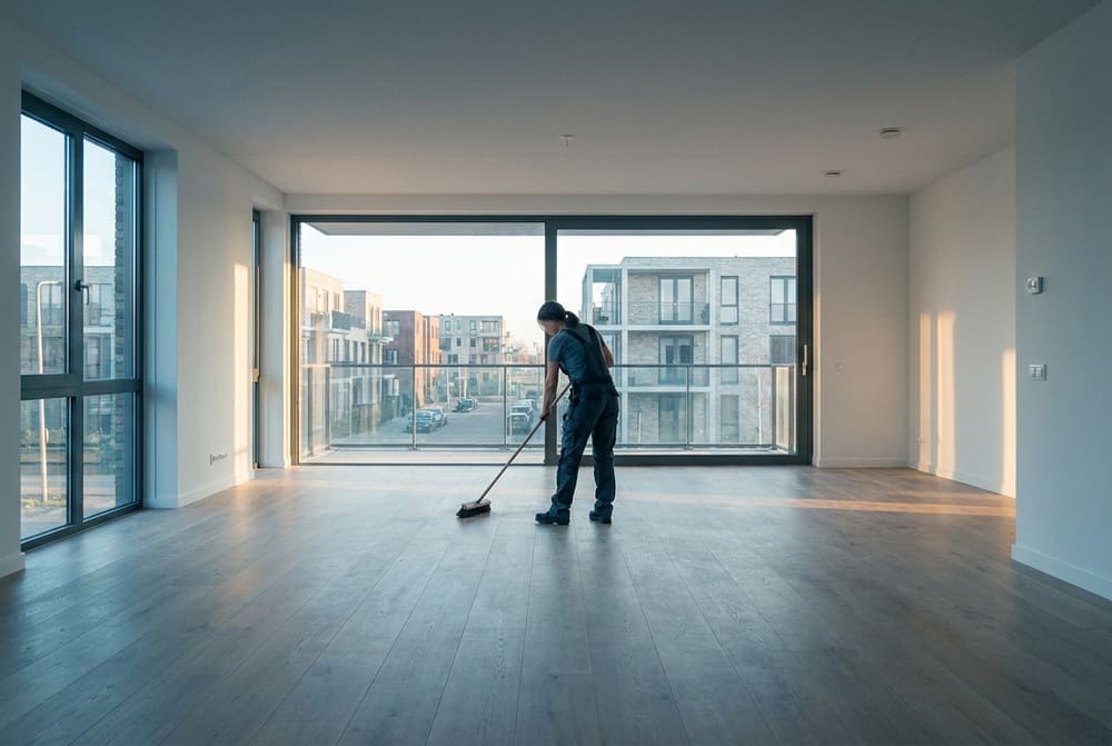 Een leeg appartement wordt bezemschoon opgeleverd in Almere